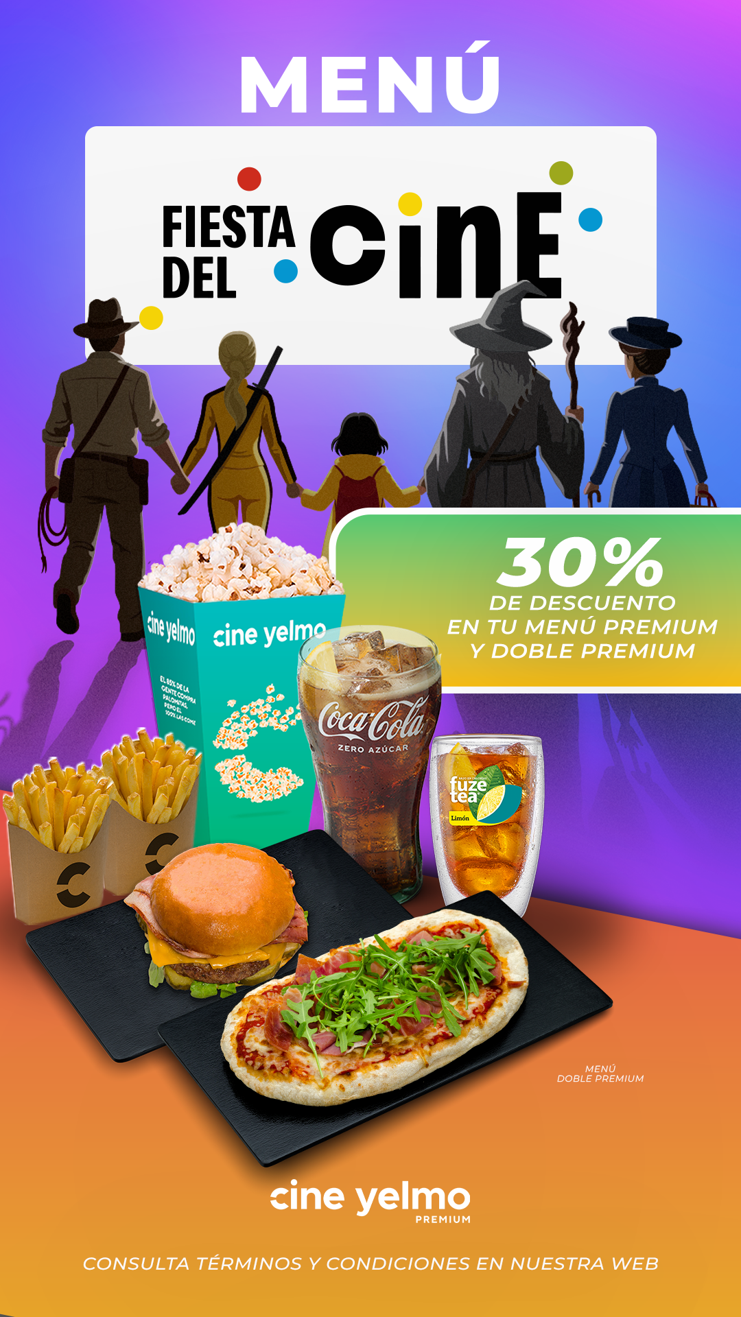 Cine Yelmo Premium: 30 % de descuento en Menú Premium y Doble Premium.